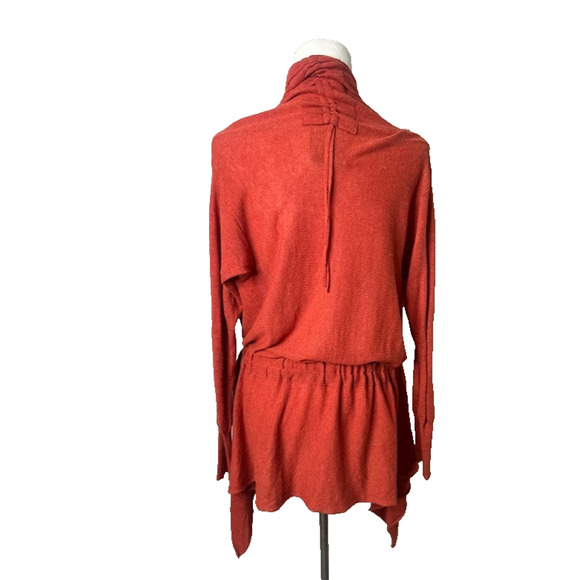 Anthropologie Guinevere Cardigan Sweater Small Burnt Orange Cashmere Boho Earthy - Picture 4 of 11